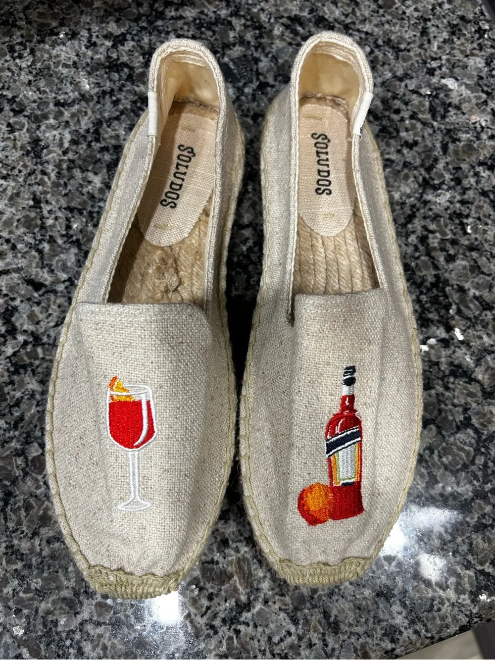 Soludos Aperol Spritz Woven Platform Slip On Espadrille size 7 1/2